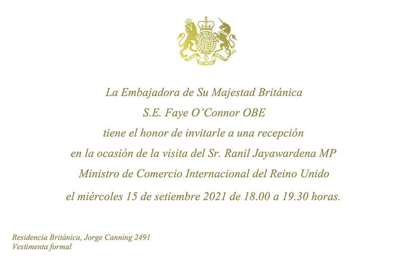 Invitación Embajada UK
